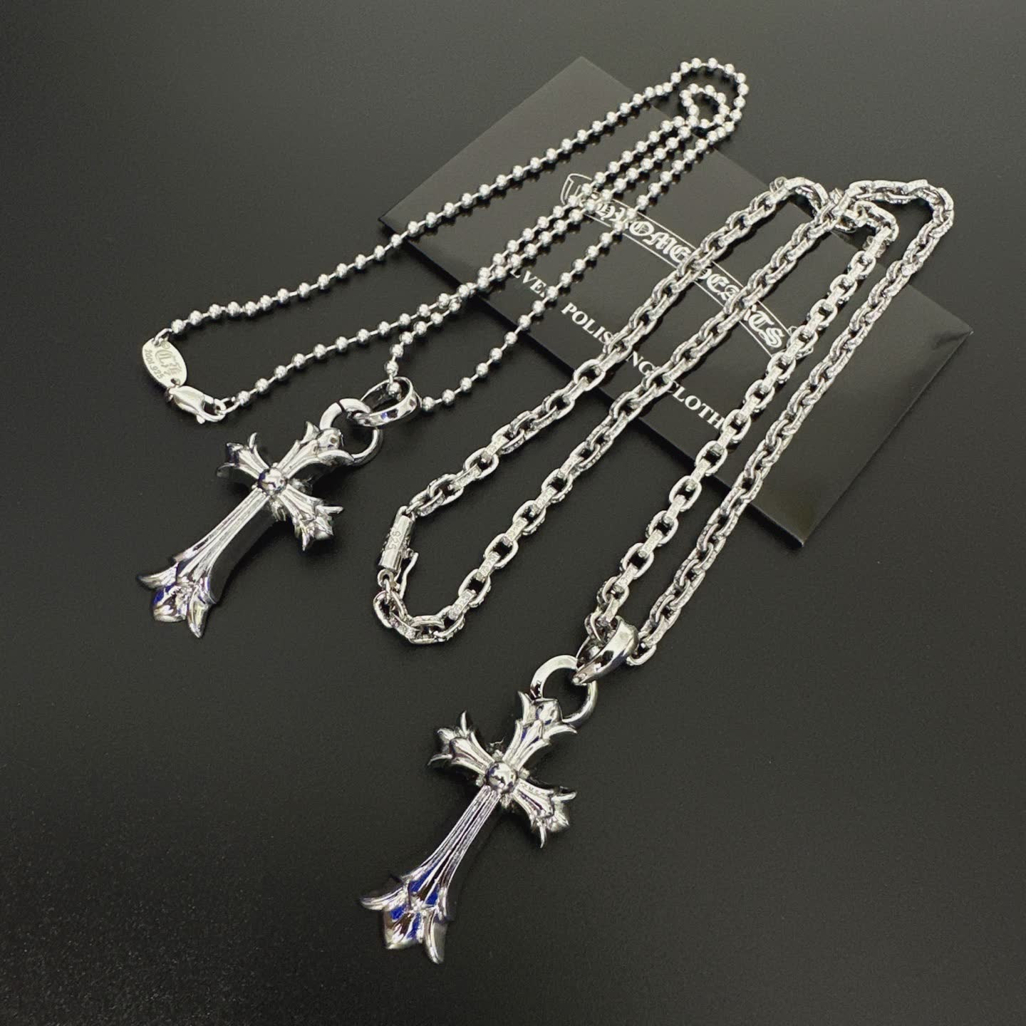 Chrome Hearts Silver Cross Pendant Necklace